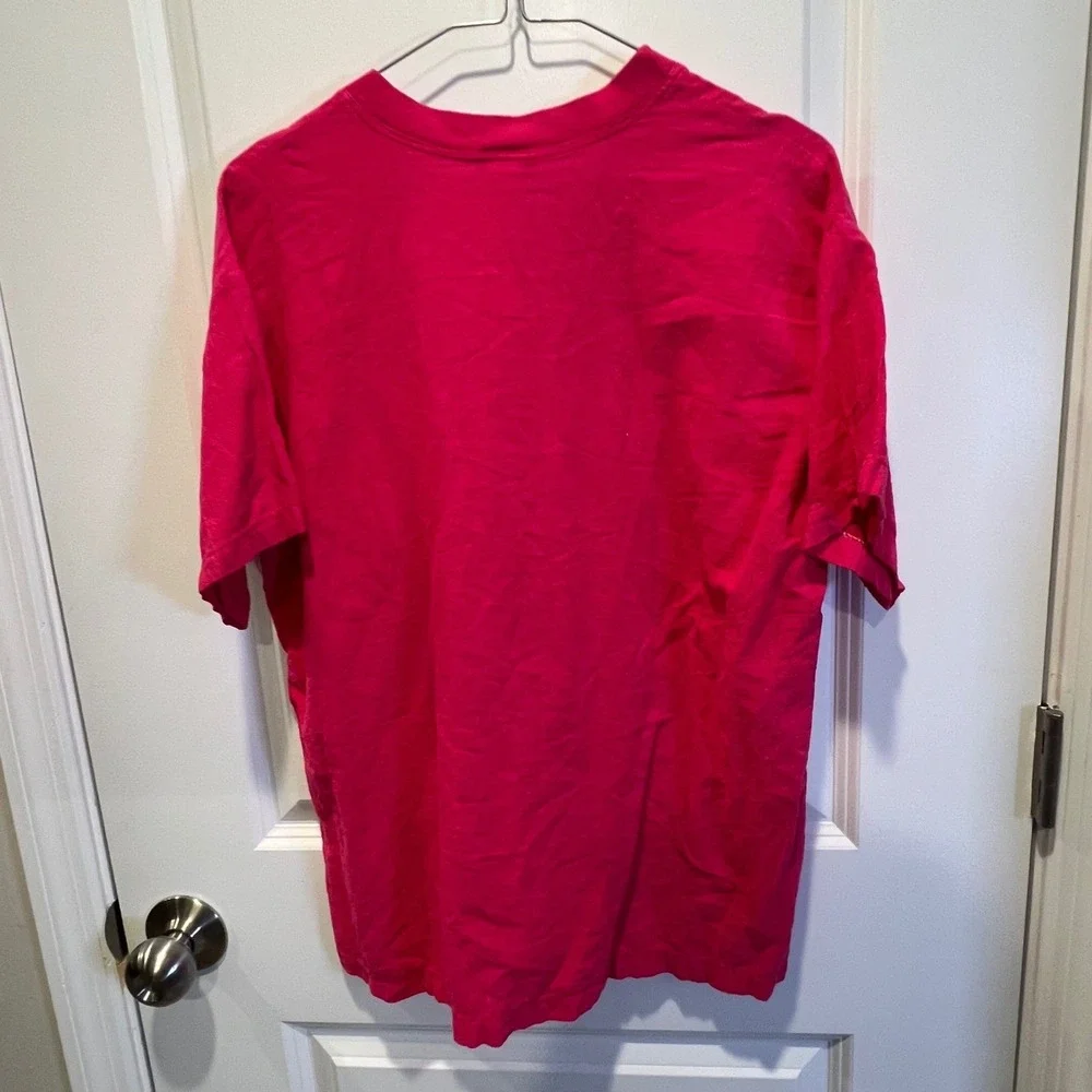 Coastline Clothing Mens T-Shirt‎ Pocket Single Stitch Pink Small Vintage